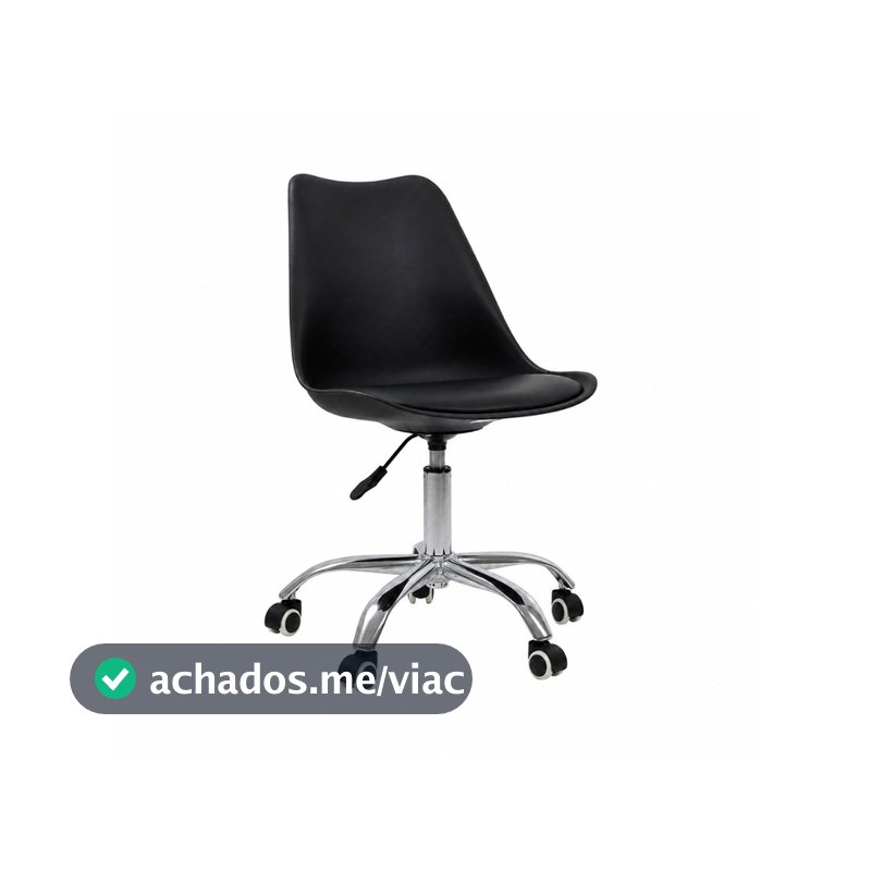 Cadeira Office Saarinen Giratória com Base Cromada e Rodízio - Ajuste de Altura para Escritório e Home Office
