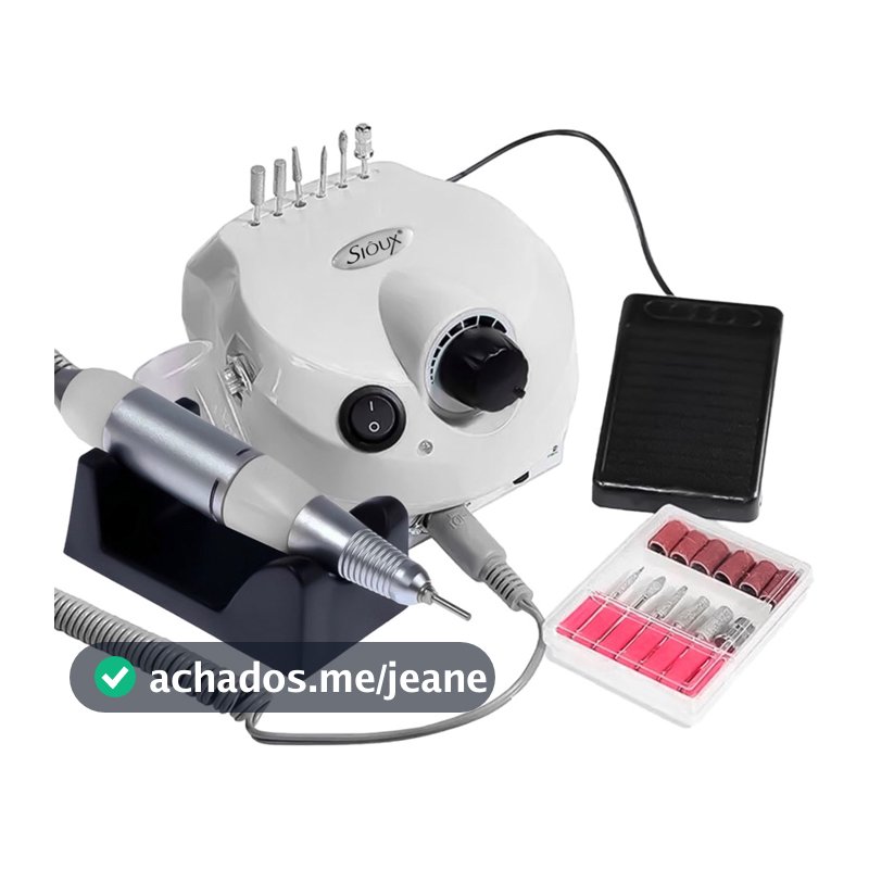Lixadeira Motor 35.000RPM Sioux Nail Drill Profissional para Unha Gel Bivolt