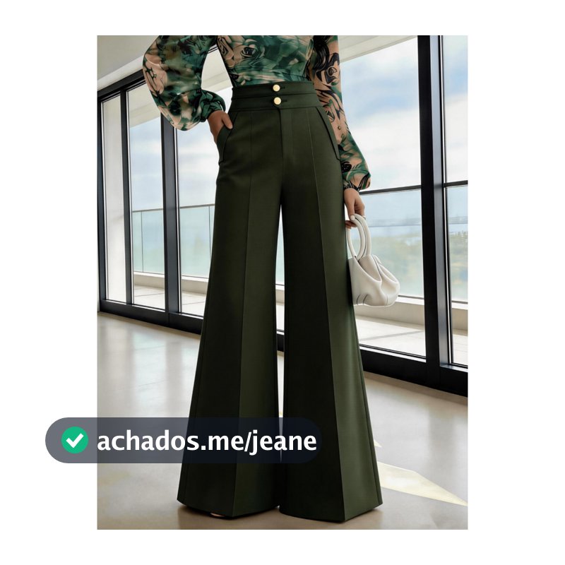 Calça De Terno Elegante De Cintura Alta Com Perna Flare E Abotoamento Duplo, Estilo P M G Urbano Chique