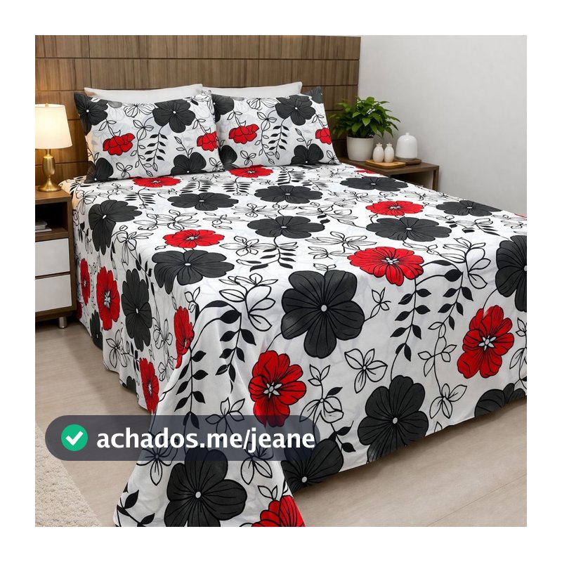 Colcha de Cama Casal Queen Jogo de Lençol 800 Fios 100% Algodão 2,30x2,50 Estampado Com Fronha