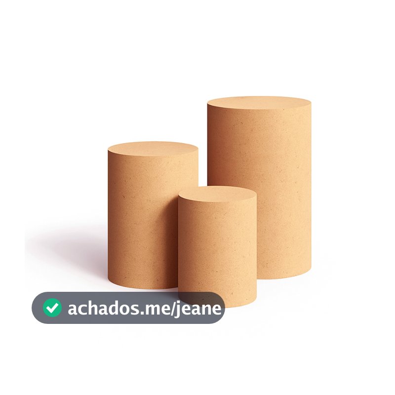 Kit Pegue e Monte 3 Mesas Cilindro Liso PMG MDF Decoração Festa Aniversário