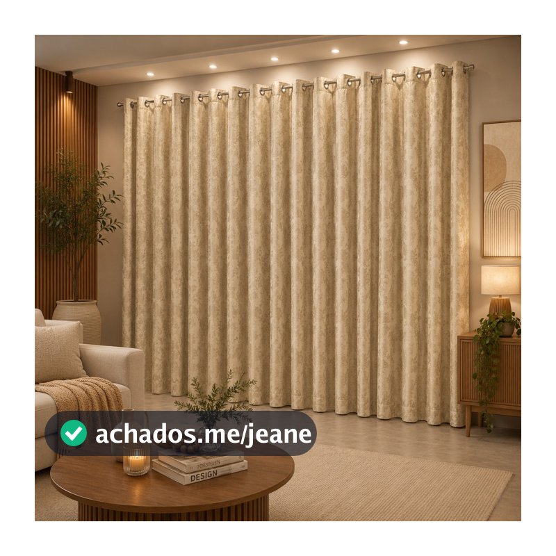 Cortina Jacquard  4 metros  X 2 30 para Sala Quarto Porta Casa e Decoração