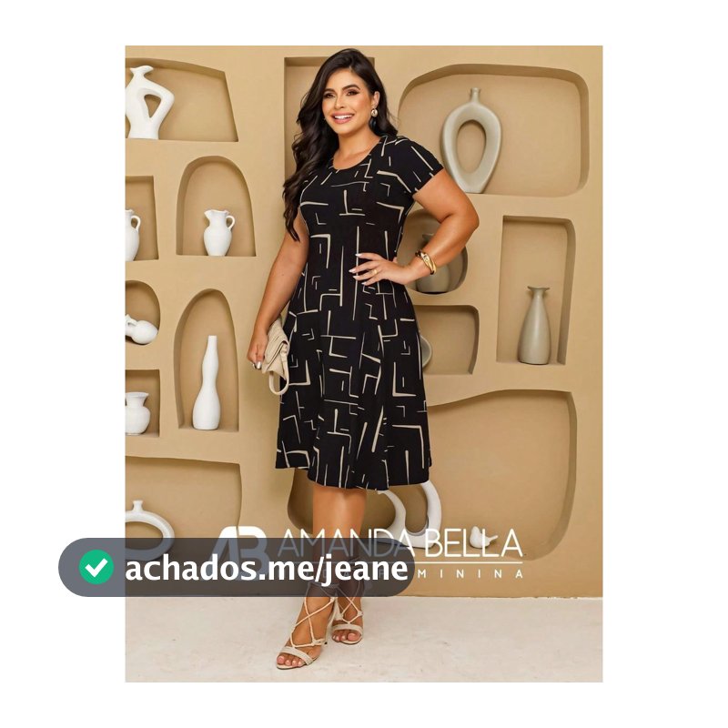 Vestido Geometrico Soltinho Moda Evangelica