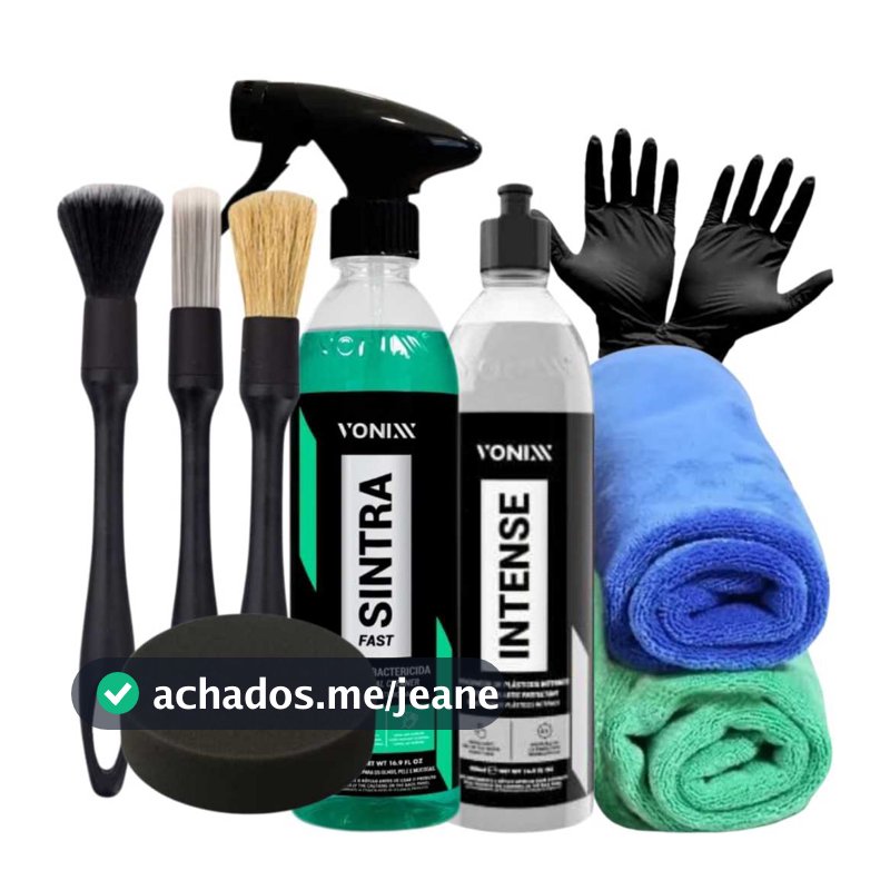 Kit Limpeza Interna Vonixx Intense E Sintra Fast + 2 Panos + Pincel Aplicador e luvas