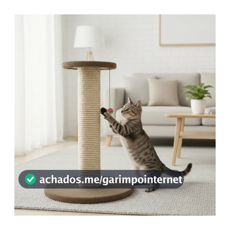 Arranhador para Gatos Base Estável Torre Gato 60cm Grande Sisal 8mm Resistente Brinquedo para Gato