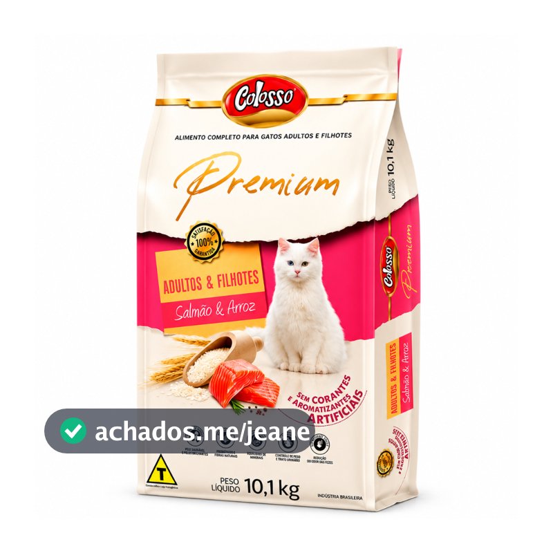 Ração Gatos Adultos e Filhotes Salmão Premium Colosso 10.1 kg