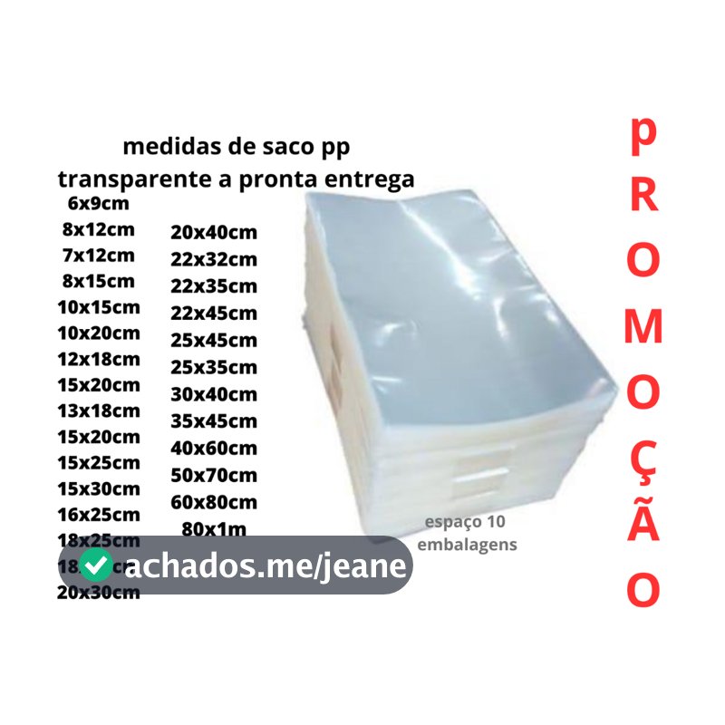 PROMOÇÃO kit 100 saco cristal transparente pp bopp saquinho plástico embalagem reforçada tipo celofane