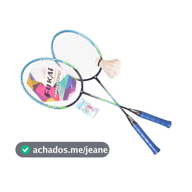 Kit 2 Raquetes Badminton Petecas e Bolsa