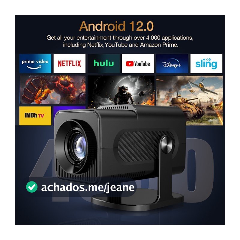 Atualizado Projetor Smart HY320 Android Full HD 1920x1080 Bluetooth Wi-fi