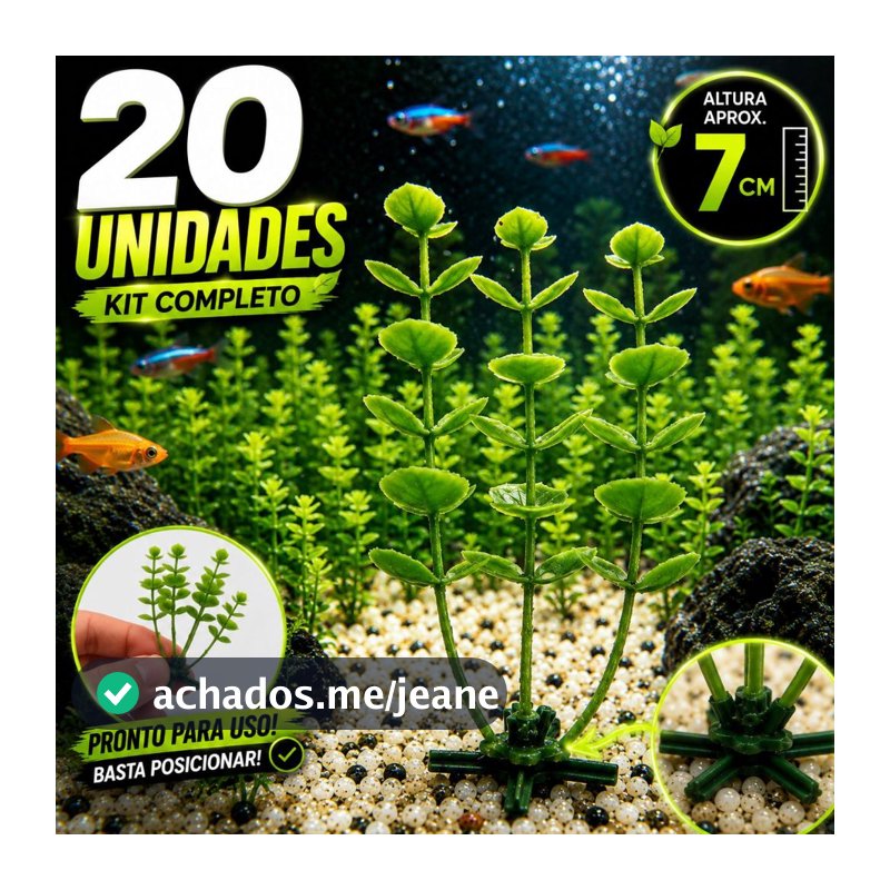 Plantas Para Aquário Artificial - Kit 20 Unidades - Mais Vida e Beleza Para Seu Aquário