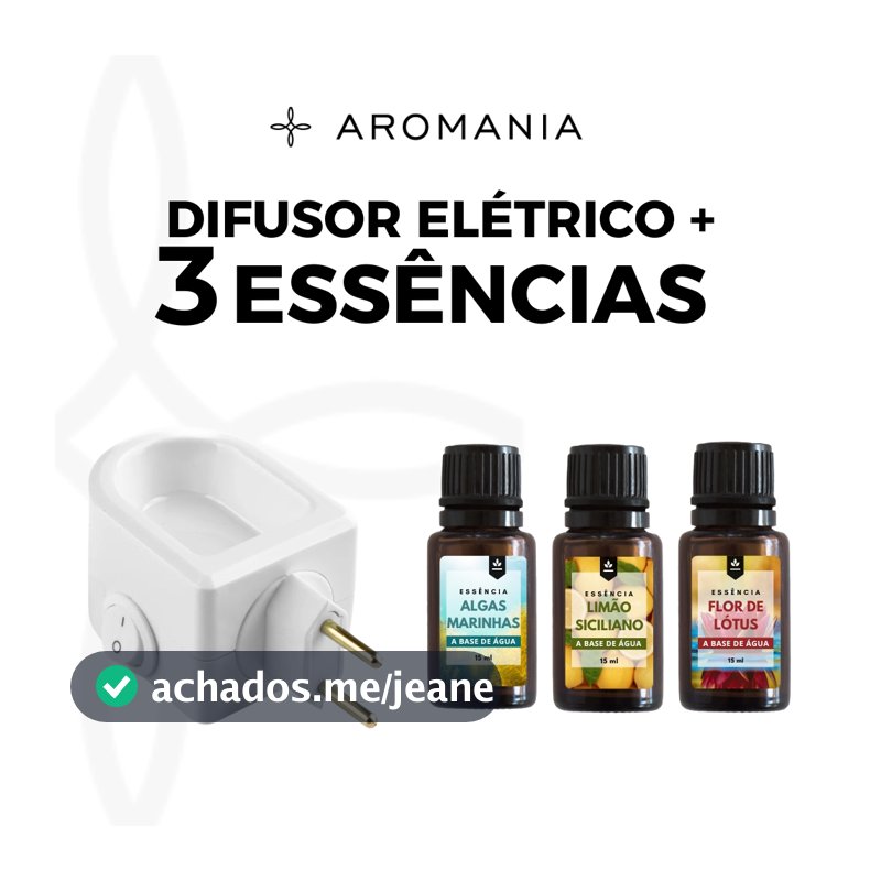 Kit Difusor Elétrico de Aromas Bivolt + 3 Essências Concentradas 15ml - Escolha a Sua
