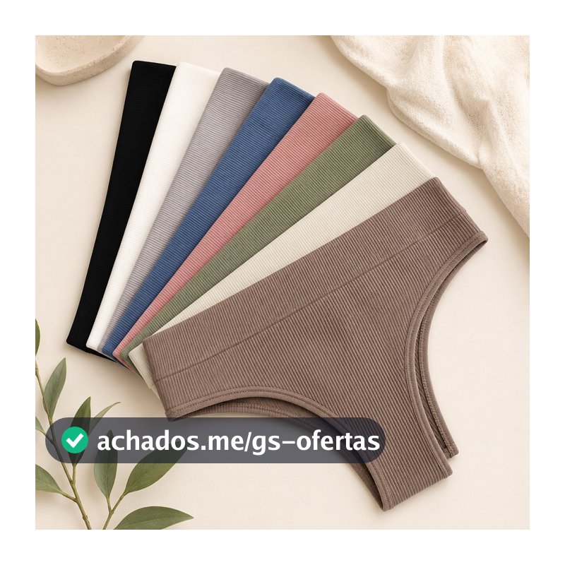 kit ate 10 Calcinhas Canelada Poliamida Premium Importada Fio ou Conforto