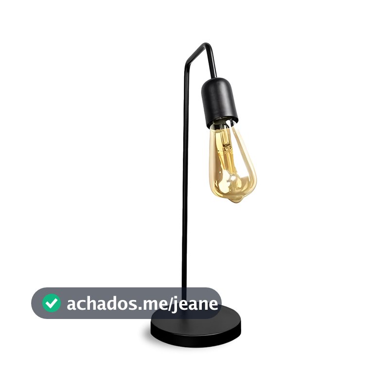 Abajur Luminária de Mesa Retrô Vintage Industrial Formato L - E27