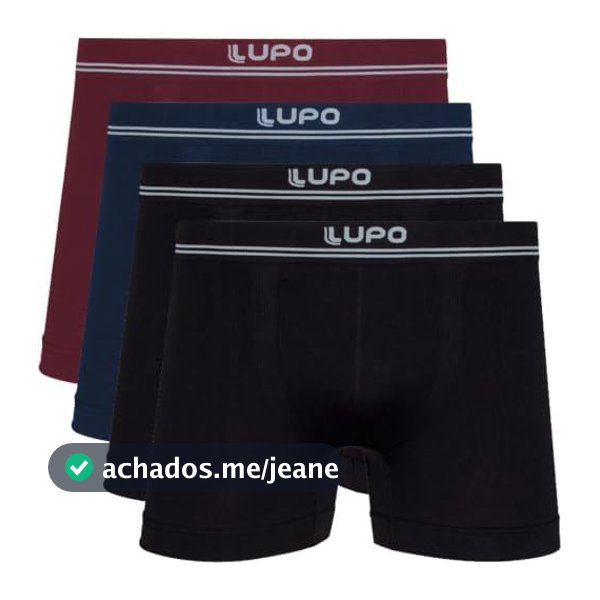 Kit 4 Cuecas Boxer Lupo Microfibra Poliamida Sem Costura Confortável Cueca Masculina Pacote Original