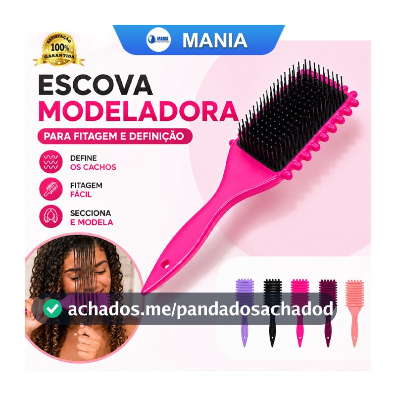 Escova Onda Finalizadora Beauty Flash Definição de Cachos e Finalização para Cabelo Cacheado Crespo MANIA