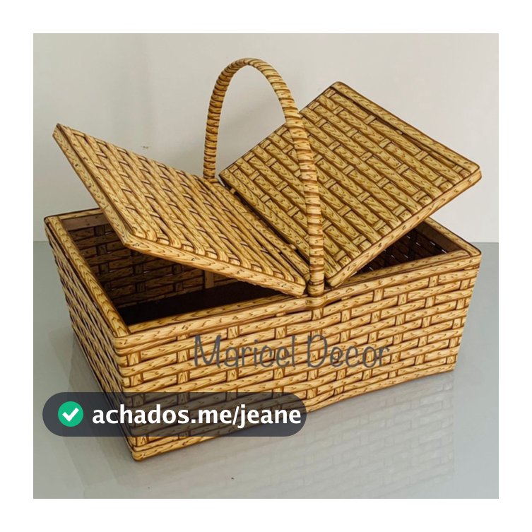 Cesta de Piquenique Fibra Sintética 47x31x19
