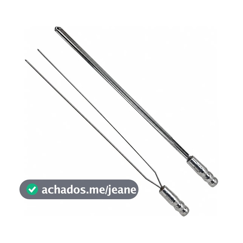 Espeto Para Churrasco Inox Reforçado Com Cabo Térmico Simples ou Duplo