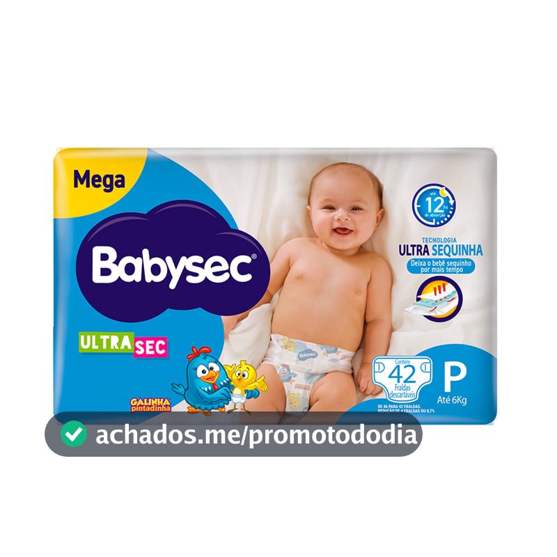 Fralda Descartável Babysec Galinha Pintadinha Ultra Mega P 42 Unidades