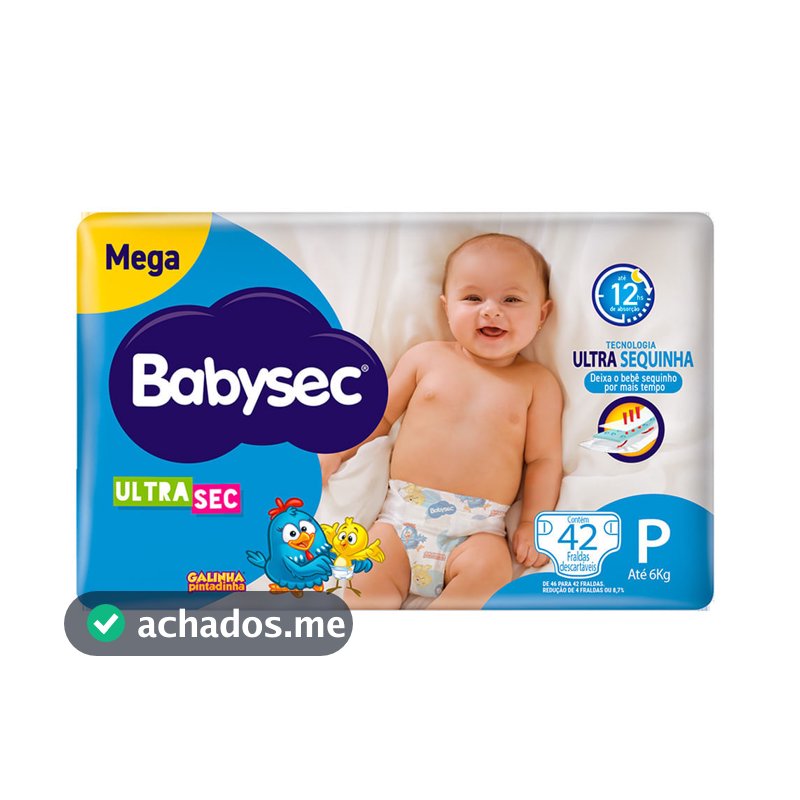 Fralda Descartável Babysec Galinha Pintadinha Ultra Mega P 42 Unidades