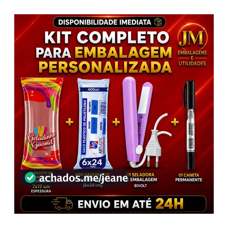 KIT 01 PACOTE + 400 SAQUINHOS TRANSPARENTES 06X24 (Grosso) 9mm - | ABPlastic + 01 SELADORA + 01 CANETA PERMANENTE