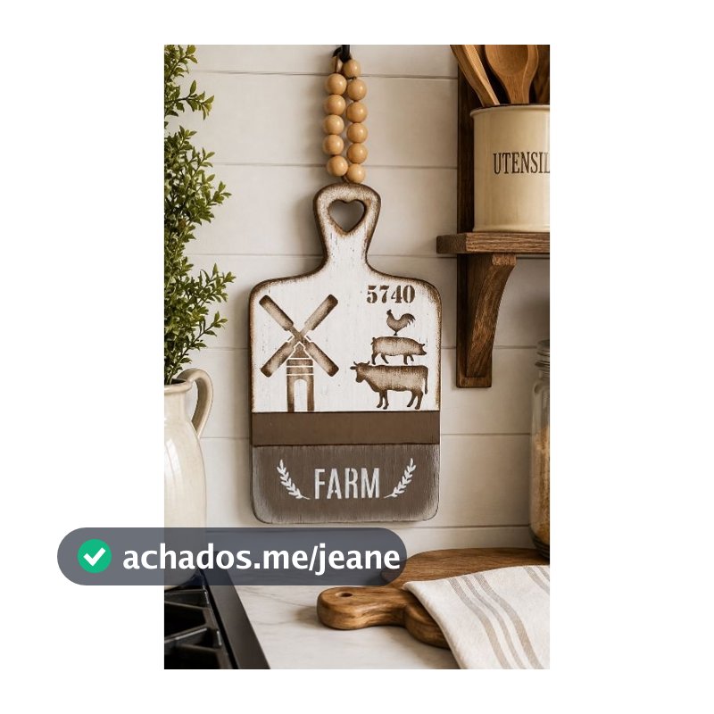 Tábua decorativa Farmhouse Fazenda Farm.