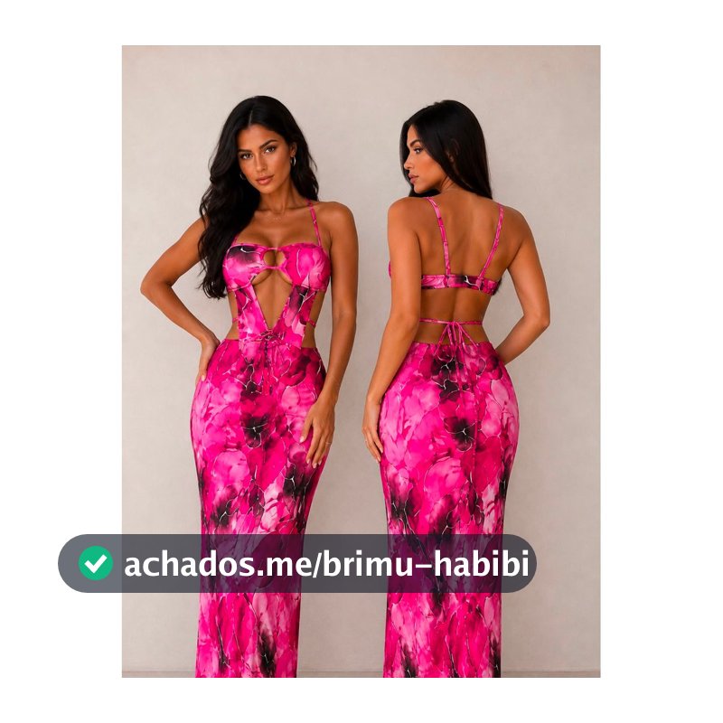 Vestido Feminino Estampado Longo  Festa Elegante Tecido Confortavel Qualquer ocasião Verão 2027 Tropical