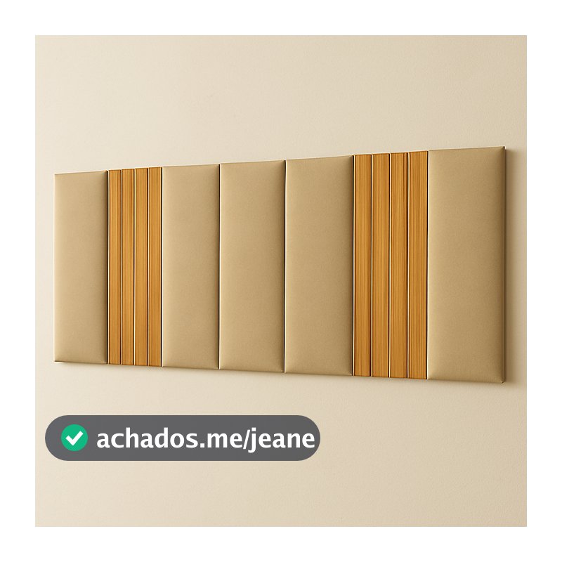 Kit Cabeceira Estofada + Ripado Modular Freijó - Cama Box Casal Padrão - Envio Rápido