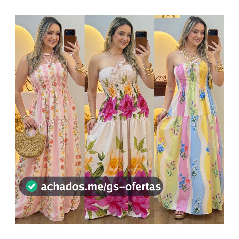 Vestido Feminino Longo Camadas Serena Tecido Duna Tendencia Lançamento 2026
