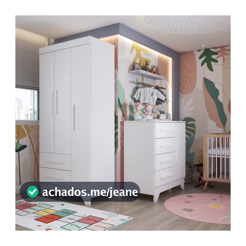 Quarto Infantil Completo Kids 4 Portas 6 Gavetas