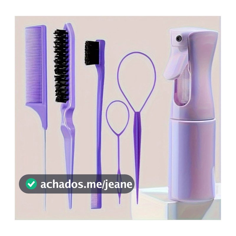 6 Unidades/Conjunto Kit De Ferramentas Para Estilo De Cabelo Pincéis Premium Frasco De Spray Trança Pente De Cauda De Ra