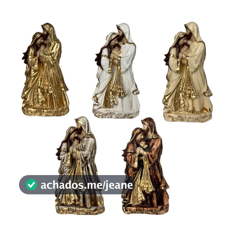Sagrada Família Afetuosa 15cm Gesso Estátua Religiosa Católica Decoração Altar Fé Presente Casa