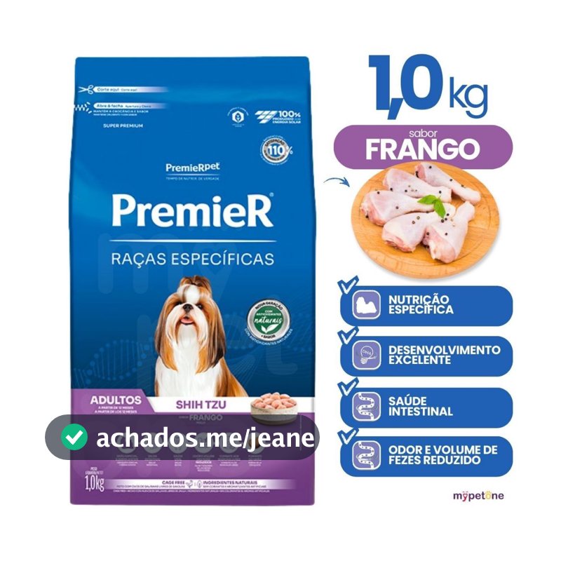 Ração Premier shih tzu adultos frango raças específicas 1kg