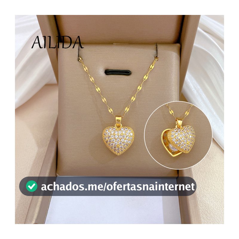 Colar De Aço Titânio Luxo Leve E Lindo Pérola De Coração De Pêssego Feminino Influenciador All-Match Clavic