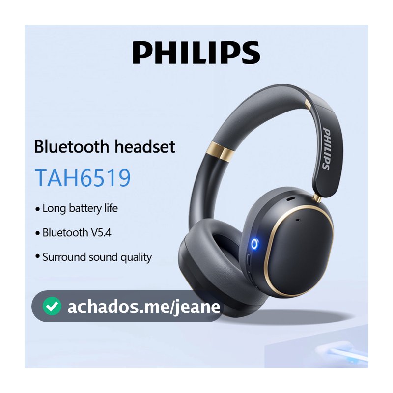 PHILIPS TAH6519 Fones De Ouvido Bluetooth 5.4 Híbrido Com Cancelamento De Ruído Ativo TWS Vários Modos , Som De Alta Res
