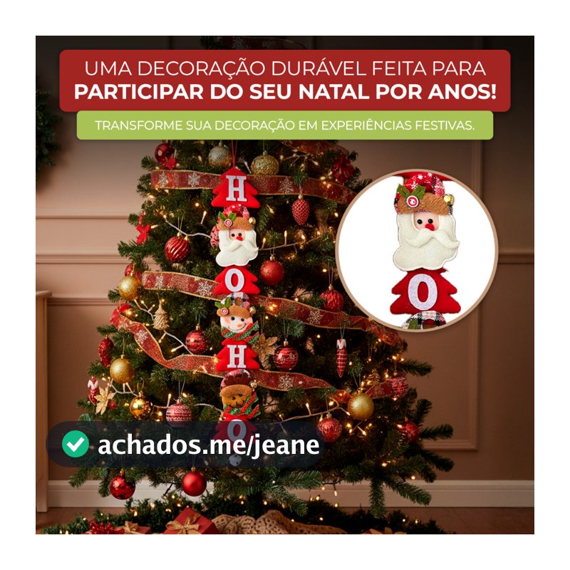 Enfeite Pendente De Natal Porta Árvore Papai Noel Bonecos Decoração Natalina