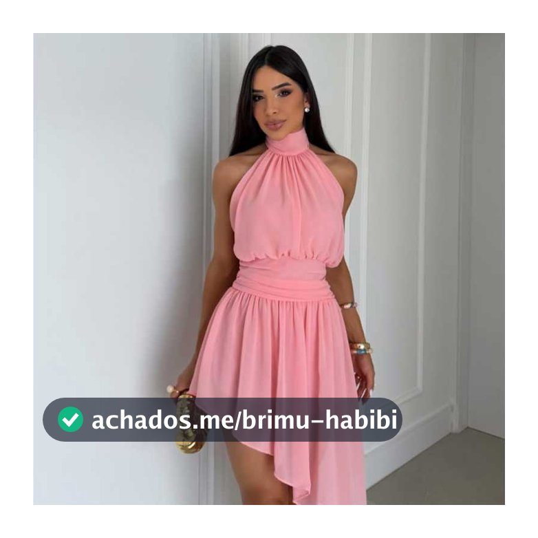 Vestido Aurora Elegance femenino gola alta frente unica en chiffon