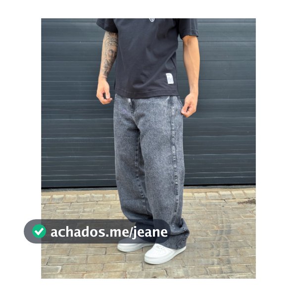 Calça Balão Jeans Masculina Baggy Streetwear Calca Bag Boca Larga Reta Estonada Calças