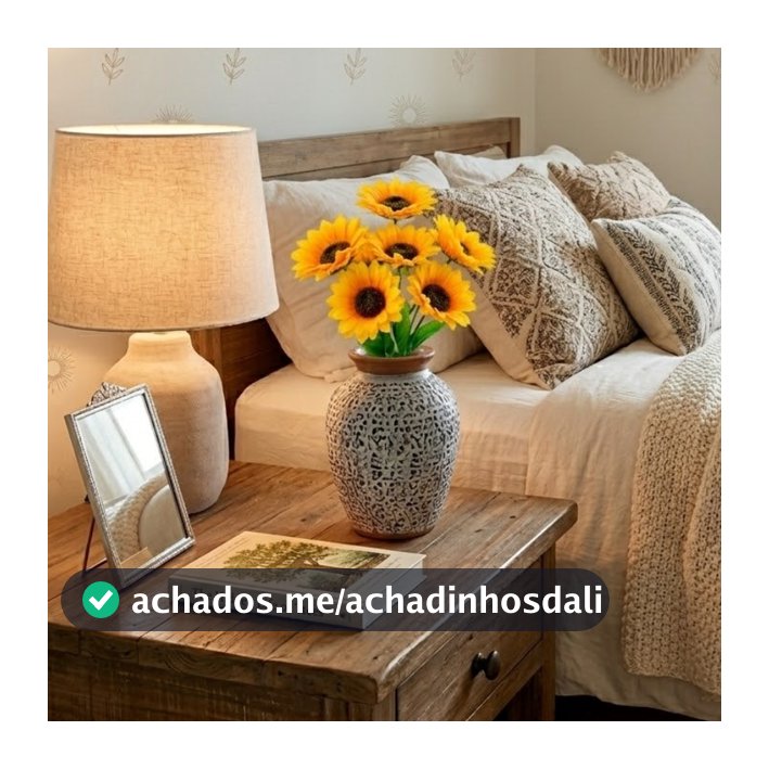 Kit 5 Botões Flores Girassol Arranjo Folhagem Artificiais P/ Decoração Sala Quarto - Castela