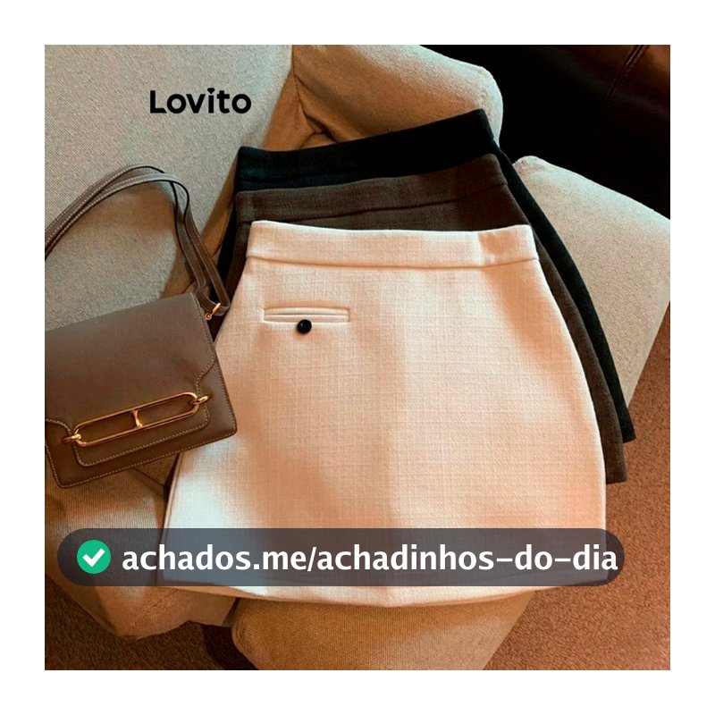 Lovito Saia Curta Feminina de Cintura Alta SKNS40EX567