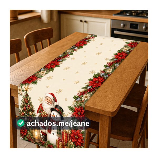 Trilho Caminho De Mesa Decoração Tema Natal Medidas