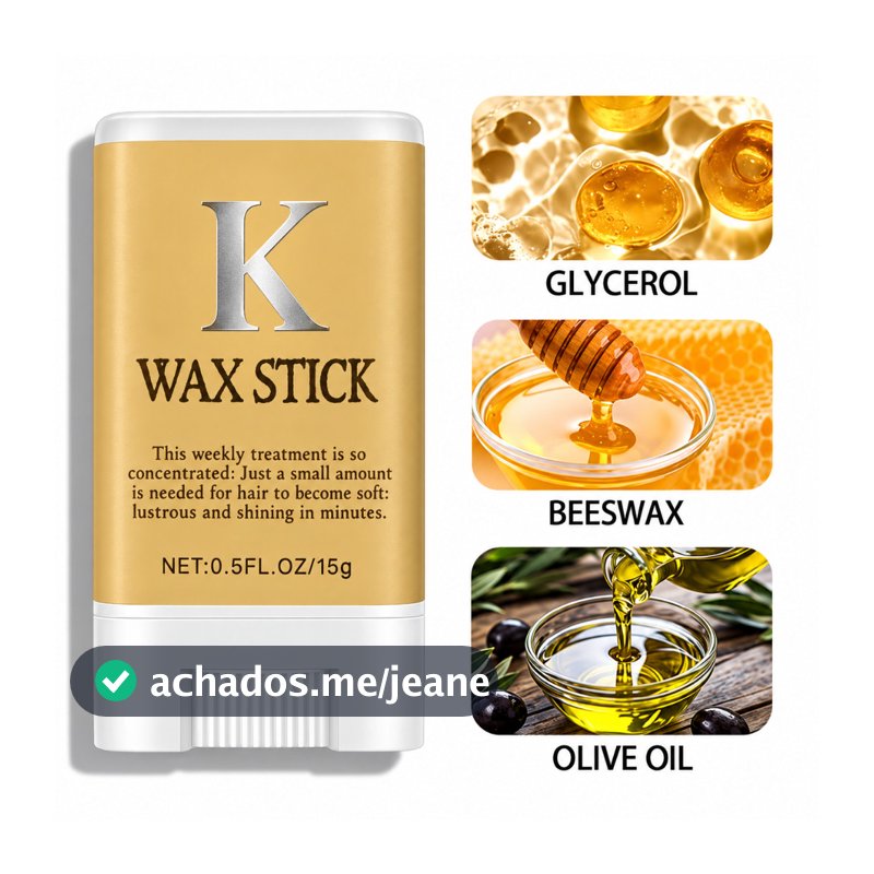 Cera para Cabelo Wax Stick 15g Modeladora Anti Frizz para Baby Hair Fixação e Controle dos Fios