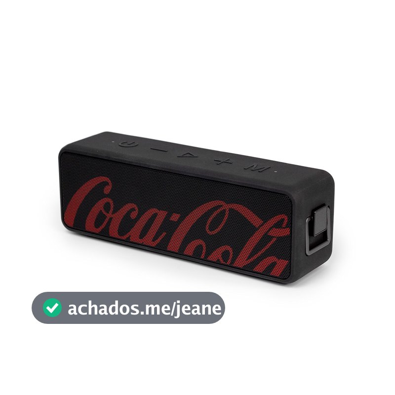Caixa de Som com Baixos Acentuados, resistente a água - Preta | Sound Box Coca-Cola