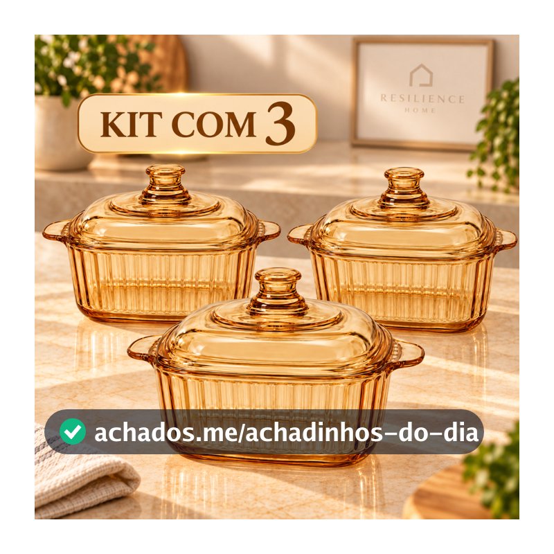 Travessa de Vidro Âmbar com Tampa 800ml/90ml Para uma Mesa Requintada Memorias