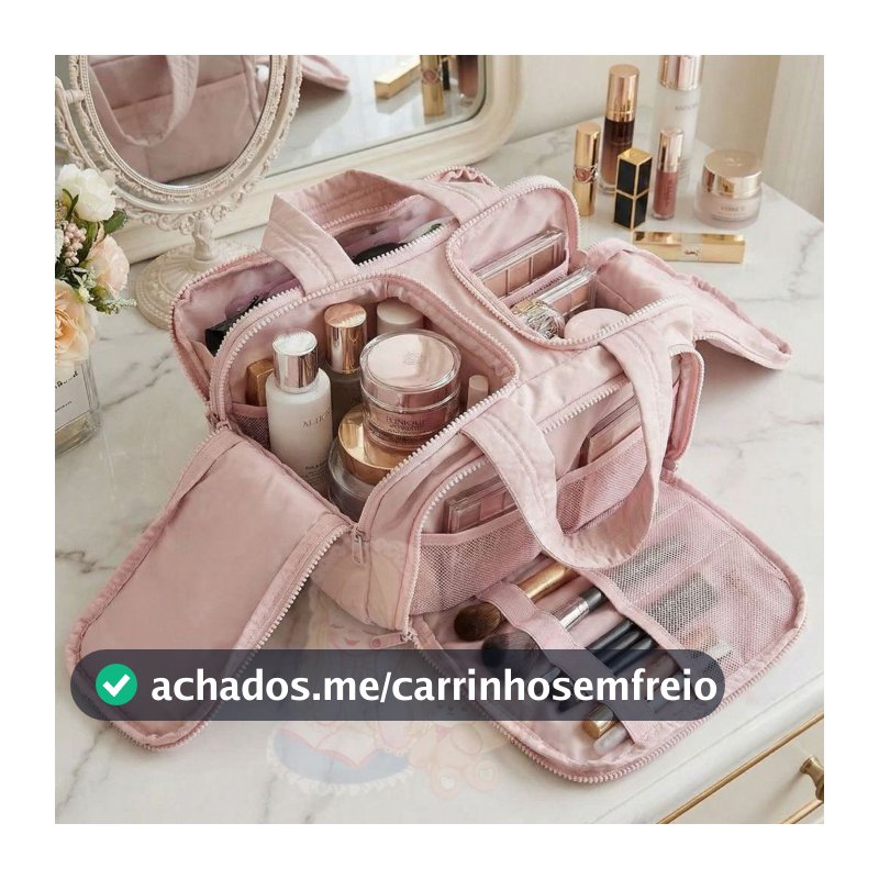 Bolsa cosmética portátil de grande capacidade, lavagem portátil de cosméticos para viagem, armazenamento