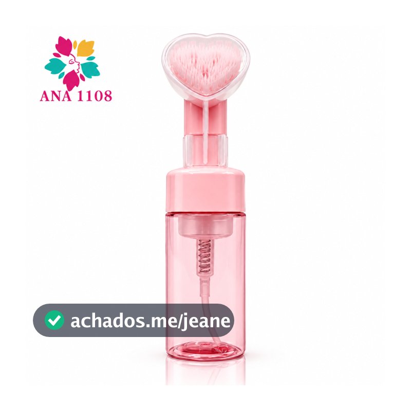PUMP  COM ESCOVA DE SILICONE PARA LIMPEZA FACIAL SKINCARE 100MLRosa E 150MLRosa/Branco-Rich