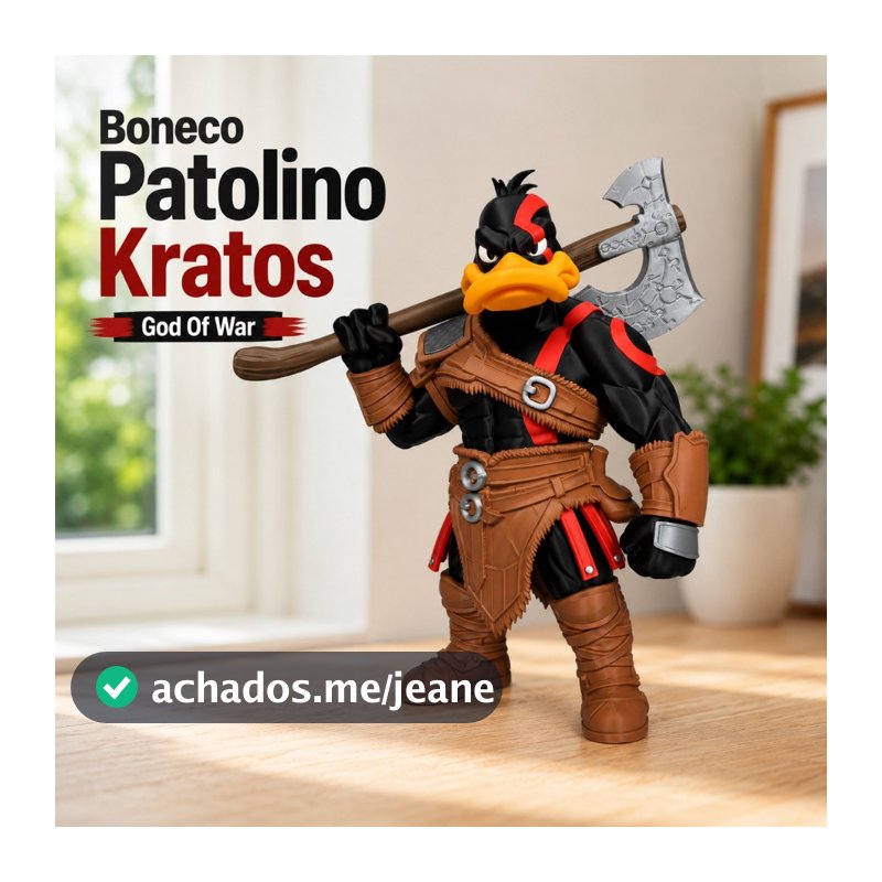 Boneco Patolino Kratos God Of War | Colecionavel | Geek| Impresso em 3D | 31cm