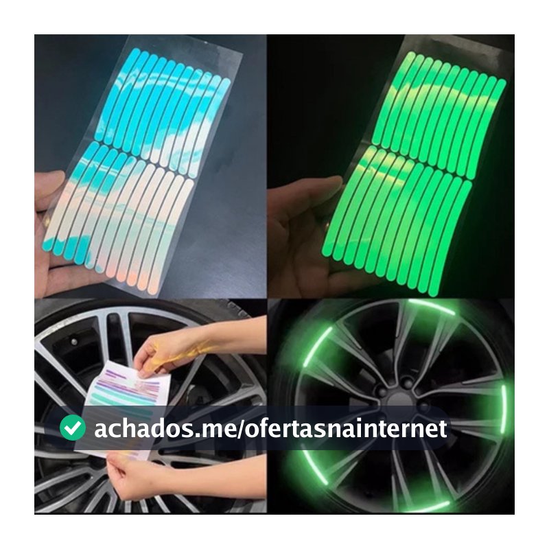 Adesivos para Rodas De Carro/Moto Refletivos De Listras Decorativas,  Aviso De Segurança Noturna