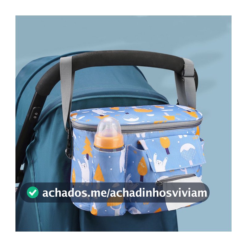 Bolsa Organizadora De Carrinho De Bebê Porta Fralda/Mamadeira,/Lenço Umedecido/Passeio