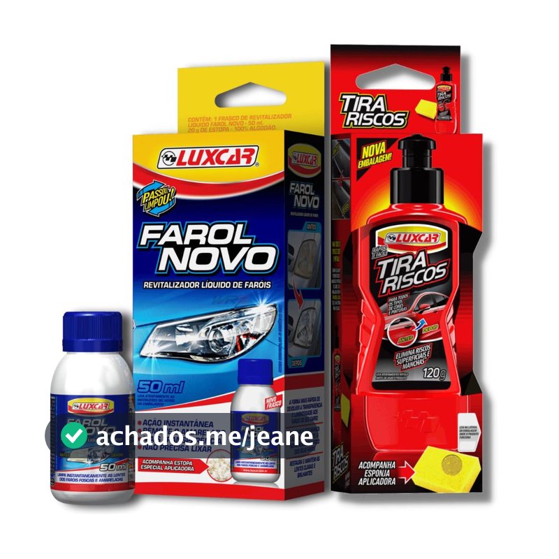 Kit Tratamento de Farol Luxcar Restaurador e Tira Riscos lentes com um acabamento visual renovado