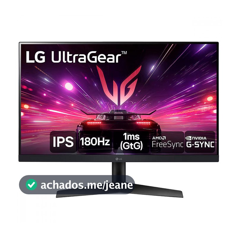 Monitor Gamer LG Ultragear 24 Full HD 180Hz 1MS HDMI DP IPS HDR Freesync G-Sync Preto - 24GS60F-B